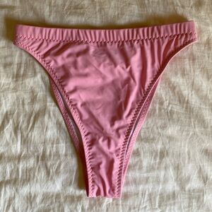 Hot Lava Swim Ultra Bikini Bottoms High Waist High Cut Leg in Pink size Large